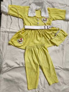 tops and pant kids wear only lemon yellow colour