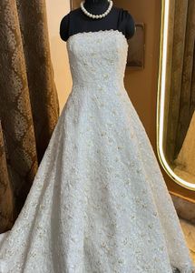 trail Bridal ball Gown dress vintage beaded