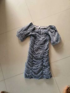 Sheer Polka Dot Ruched Dress