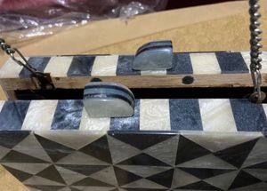 Geometric Marble Look Trinket Box Sling Bag