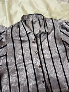 Striped Button-Up Shirt