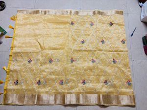 Elegant Yellow Embroidered Saree with blouse