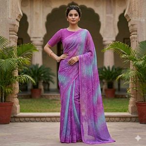 Elegant pink Ombre Saree