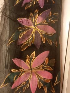Hand Painted Floral Fabric