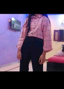 Pink Plaid Top & Shrug Set