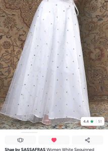 Elegant White Sequinned Lehenga Skirt