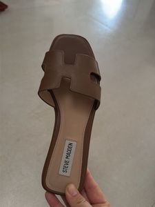 Steve Madden Brown H-Slide Sandals