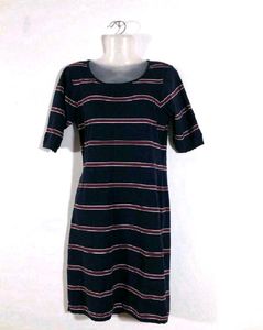 Striped Navy Blue Dress