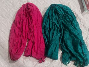 Vibrant Pink & Teal Dupattas (Set of 2)