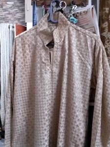 Elegant Gold Jacquard Kurta