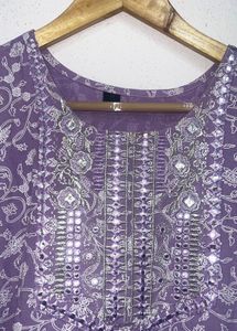 Beautiful Purple Embroidered Kurta