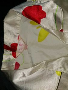 Vibrant Floral Print Satin Top