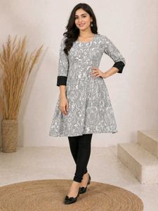 A Line Kurti With Jeans