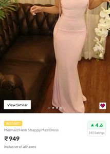 Pink Mermaid Hem Strappy Maxi dress