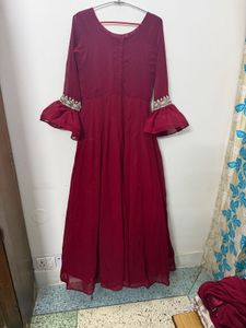 Elegant Maroon Ethnic Gown