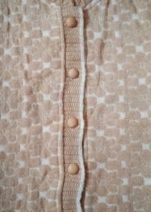 Cozy Beige Textured Cardigan
