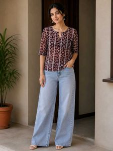 ✨ Aesthetic Net Printed kurti ✨