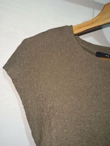 Primark Grey/Khakhi Ruched Side Top – XS