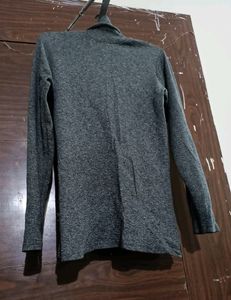 Grey Polyester Cotton  High Neck Top For Women  | Full Sleeves High Neck T -Shirt For Women | Turtle Neck Grey T-shirt For Women | Grey T-shirt For Women