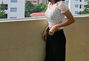 White Knit Crop Top