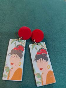 Artistic Portrait Dangle Earrings