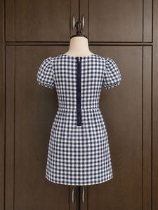 Gingham Puff Sleeve Dress