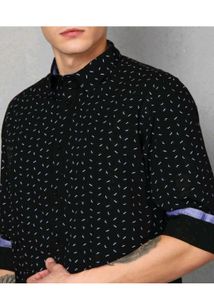 Men's Black Printed Shirt