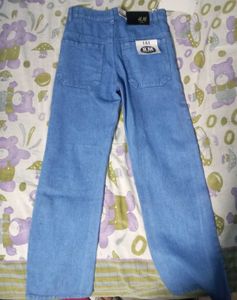 H&amp;M Light Wash Wide Leg Denim Jeans (Straight Fit
