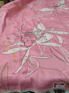Pink Floral Dress Material with Dupatta