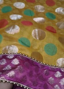Vibrant yellow Saree with Blouse