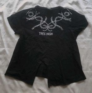 Black Chain Print T-Shirt
