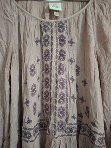 Boho Embroidered Peasant Top