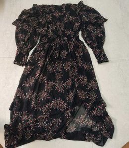Floral Print Ruffled Midi Dress