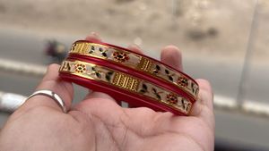 Beautiful Red &amp; Gold Bangles