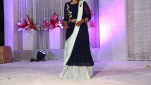 Elegant Navy Blue Lehenga Choli