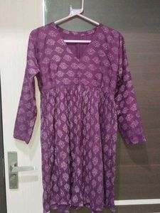 Elegant Purple Printed Kurta