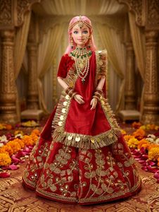 Red Embroidered Lehenga Choli Set