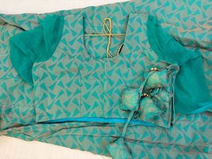 Stitched Green Printed Lehenga Choli Set