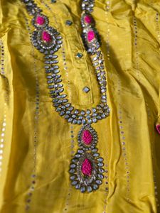 Elegant Yellow Kurta with Embellishments