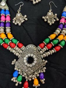 Boho Beaded Necklace &amp; Earrings Set
