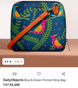 Unique Blue Bird Print Crossbody Bag
