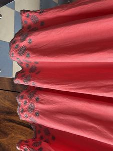Zudio peach embroidered frock