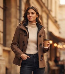 Cozy Brown Duffle Coat