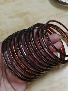 Set of 12 Red and Gold glass Bangles