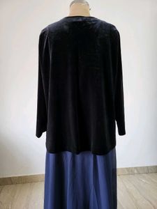 Elegant Blue Gown with Embellished Jacket