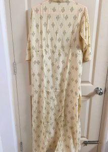 Cream Printed Anarkali Kurta