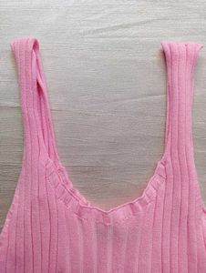 Pink Knit Crop Top