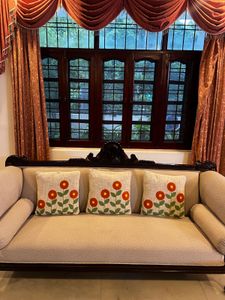 Decorative Throw Pillow Cover with Floral Design-2