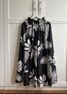 boho floral smocked waist wide leg trouser