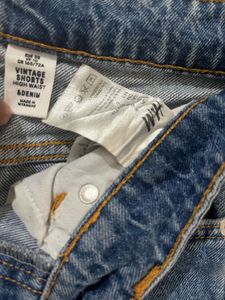 H&amp;M High Waist Vintage Denim Shorts Button Fly